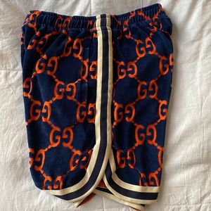 GUCCI MENS BLUE CHENILLE SHORTS